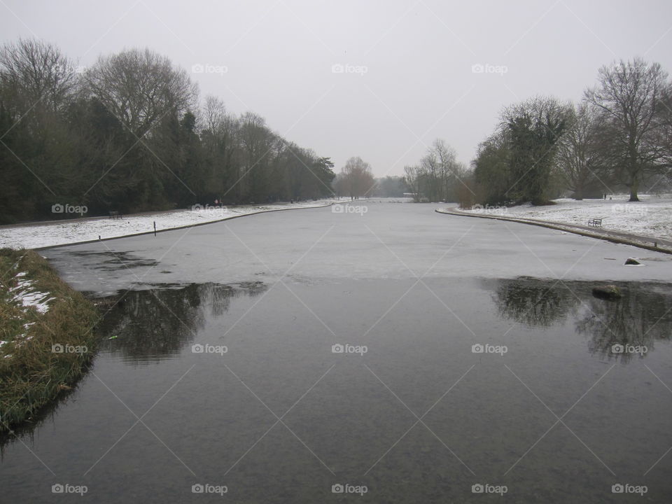 Partly Frozen Lake