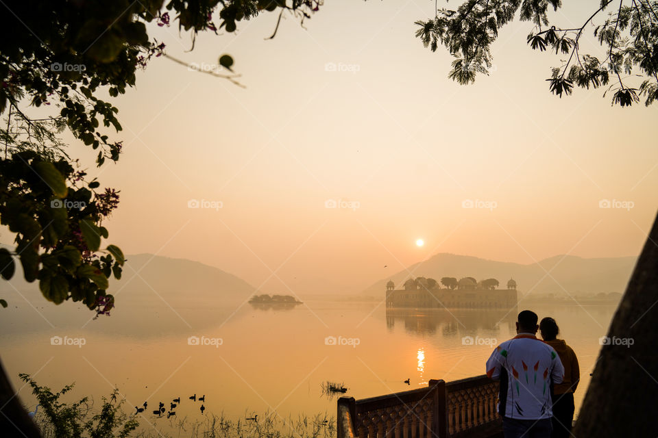 jal mahal palace at jaipur,india.(man sagar lake)