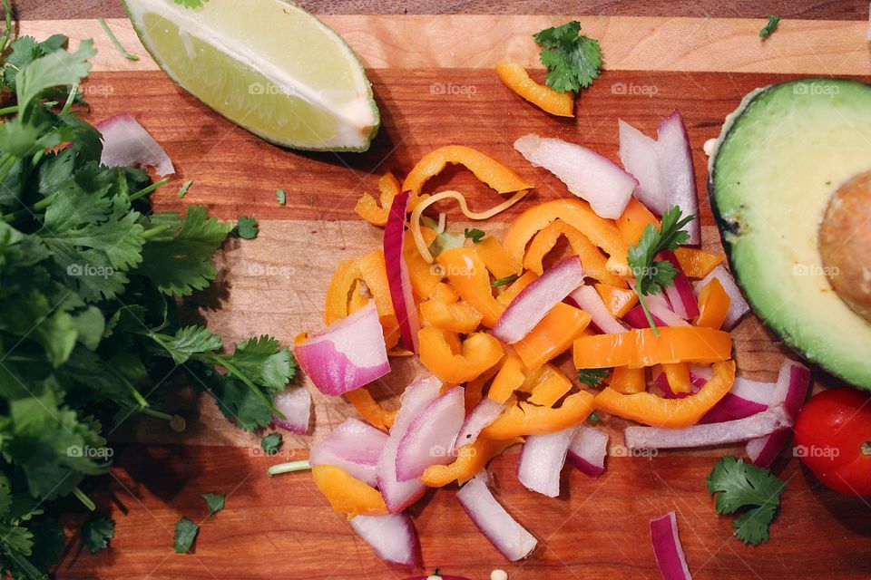 Fresh ingredients for a fiesta salad