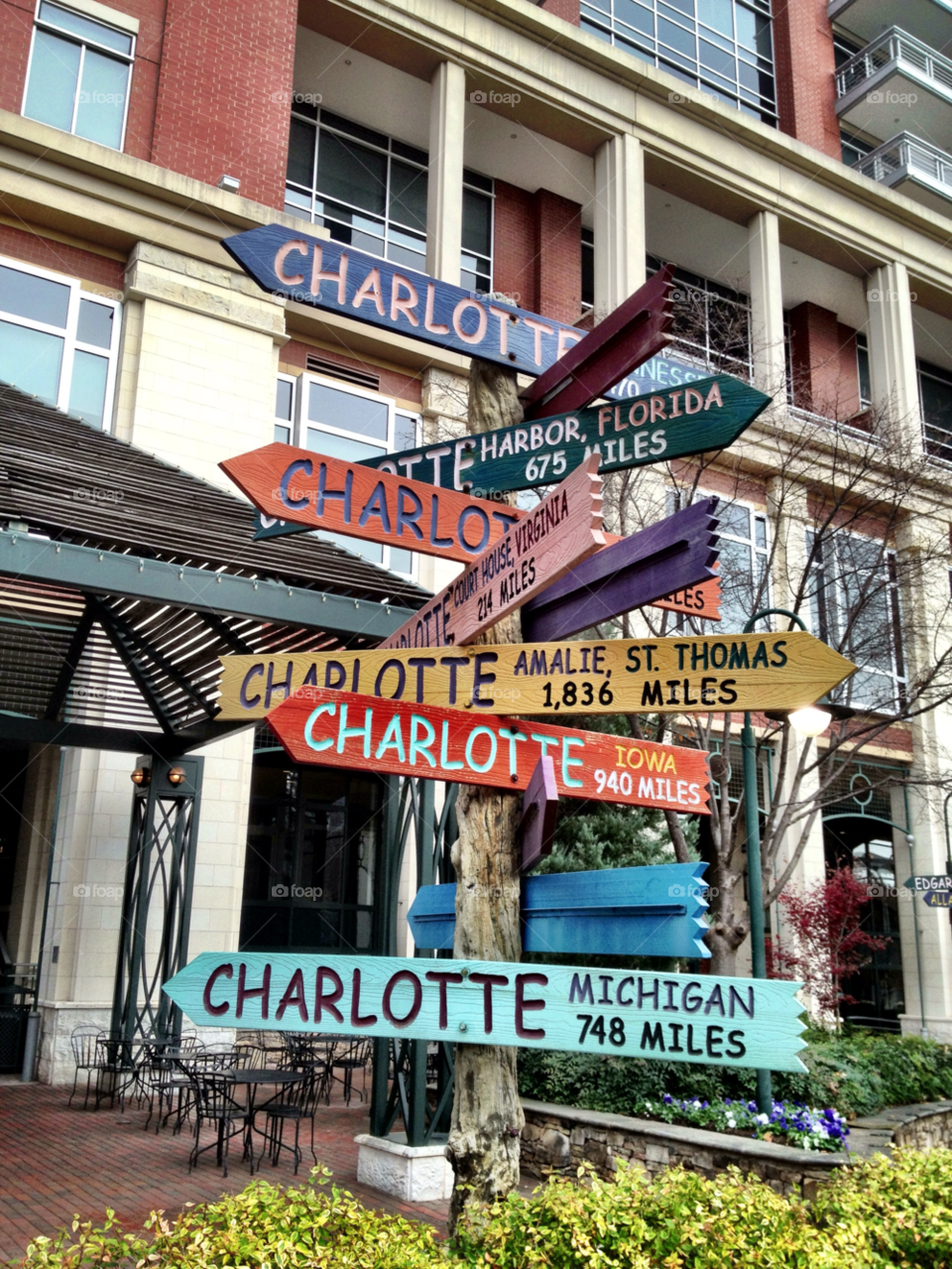 travel distance road sign charlotte by bcpix
