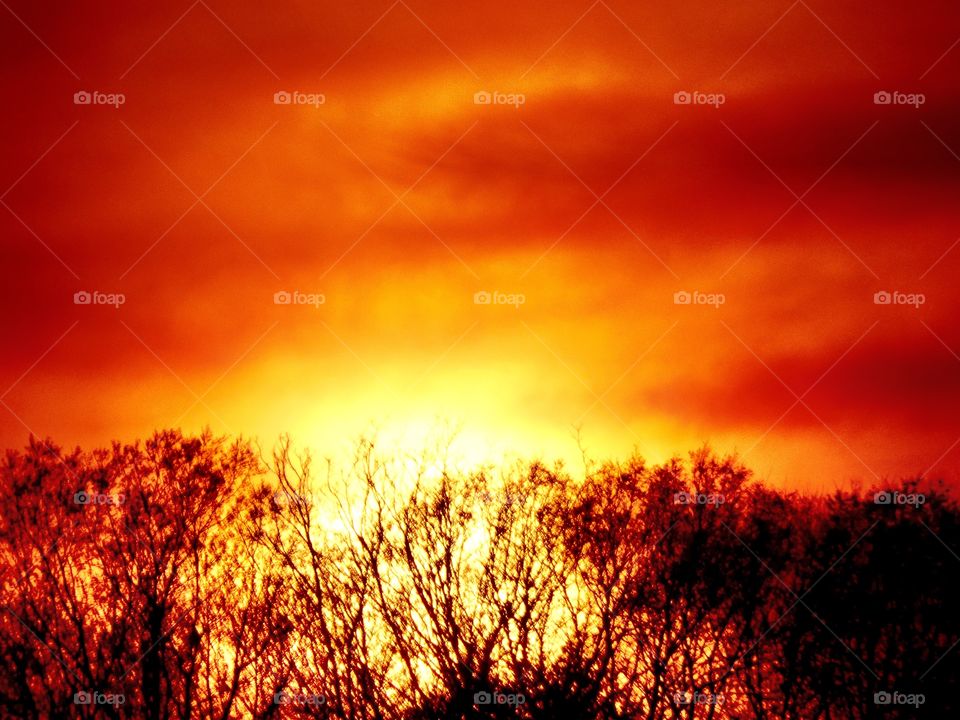 Beautiful sundown sky in Indiana 