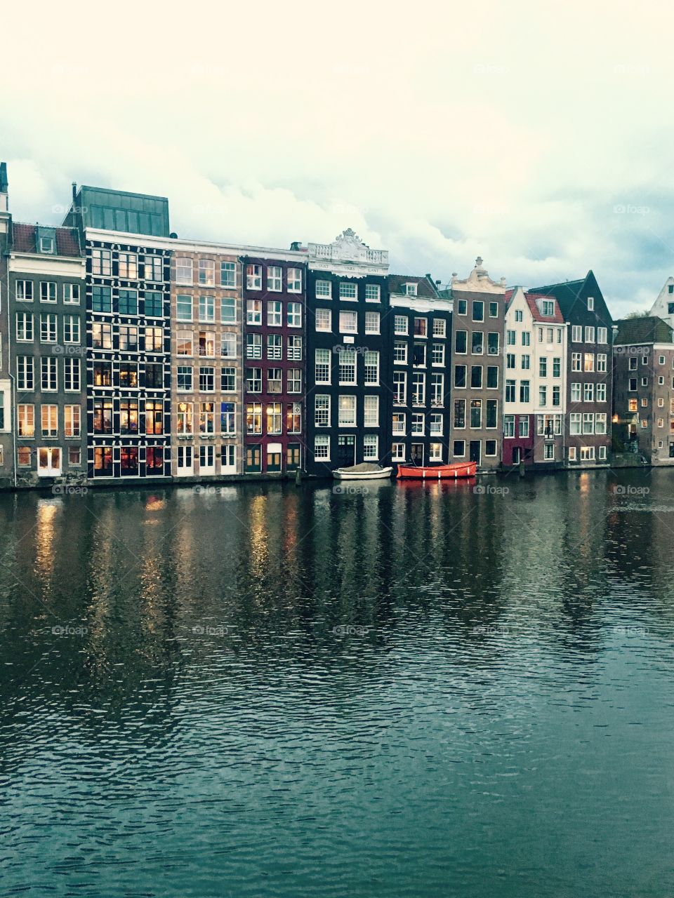 Houses along the canal in Amsterdam 
