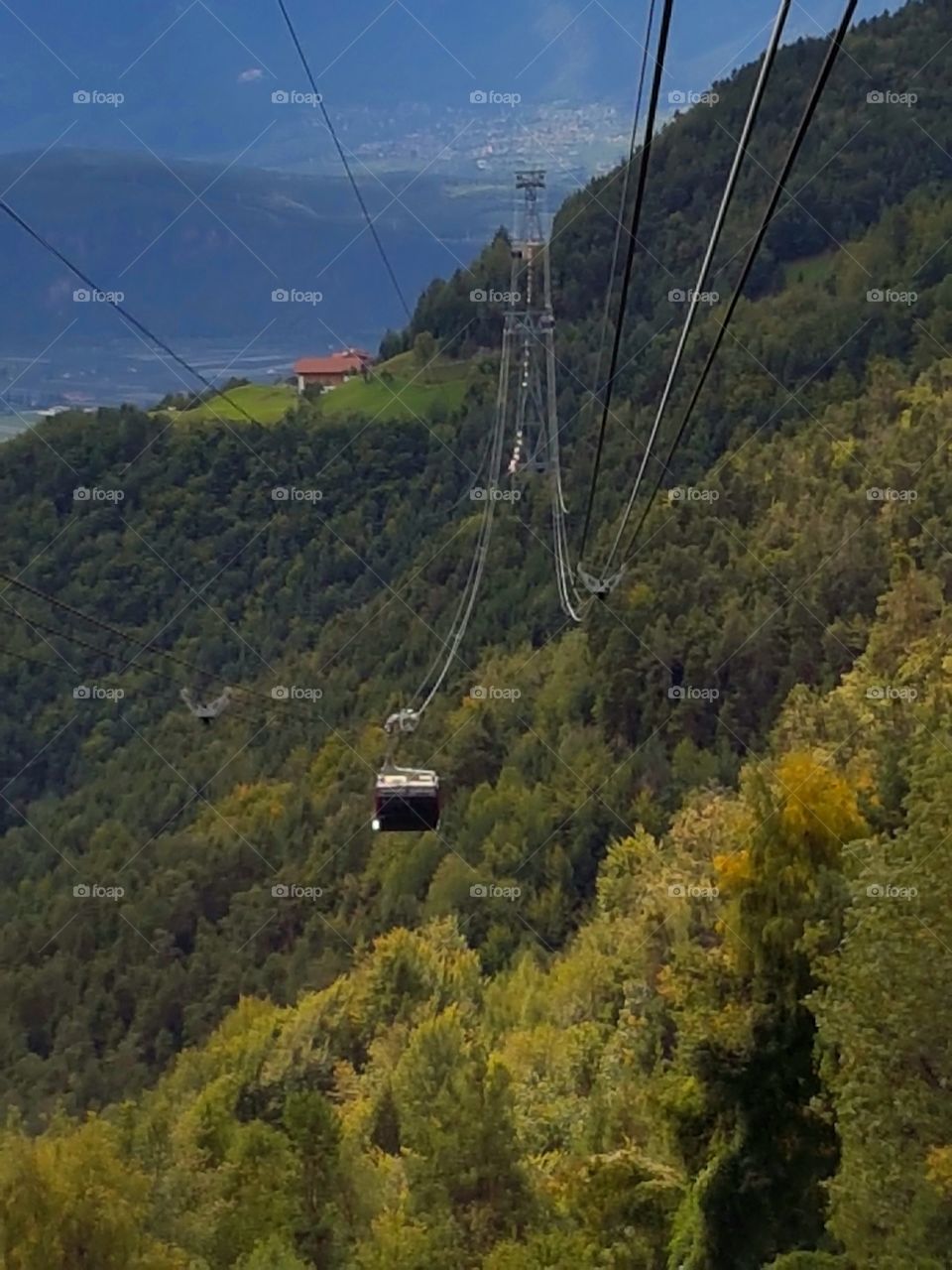 view from a cable car