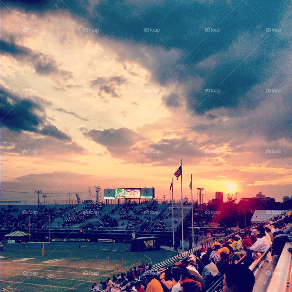sunset clouds football stadium by JhProductionx