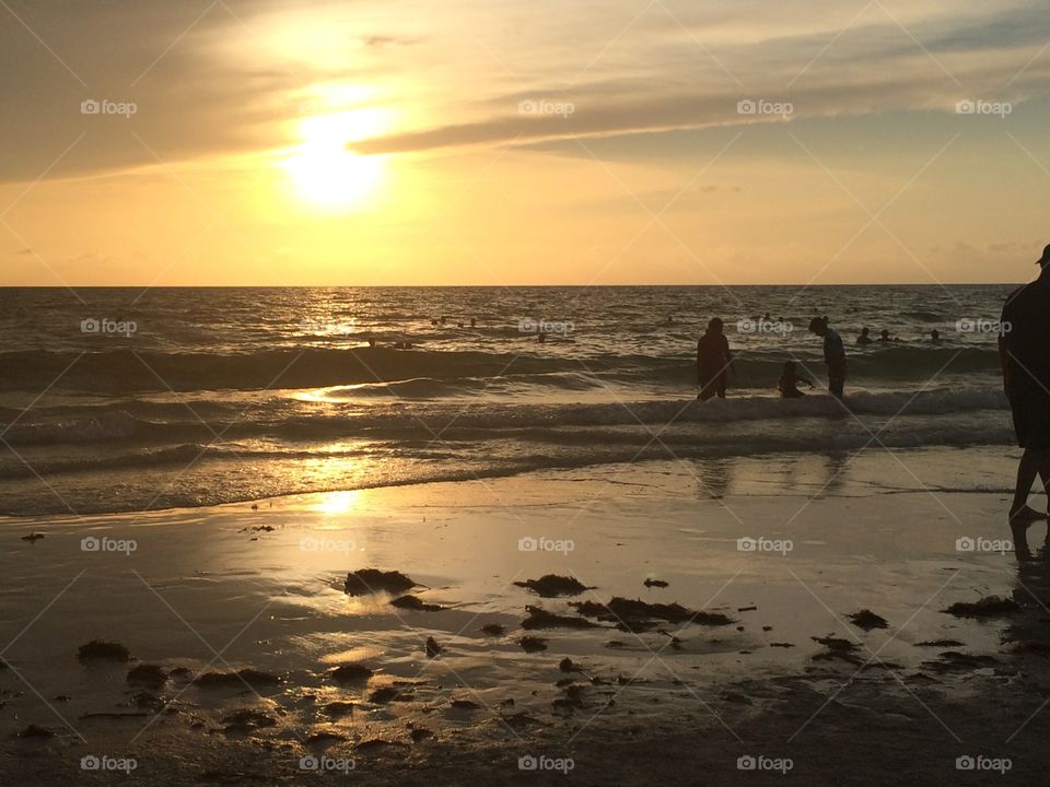 Sunset, Beach, Dawn, Water, Sun