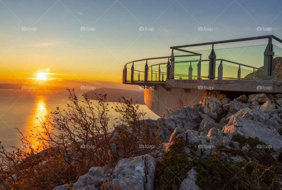 Skywalk Biokovo and view on Dalmatian Islands and coast
