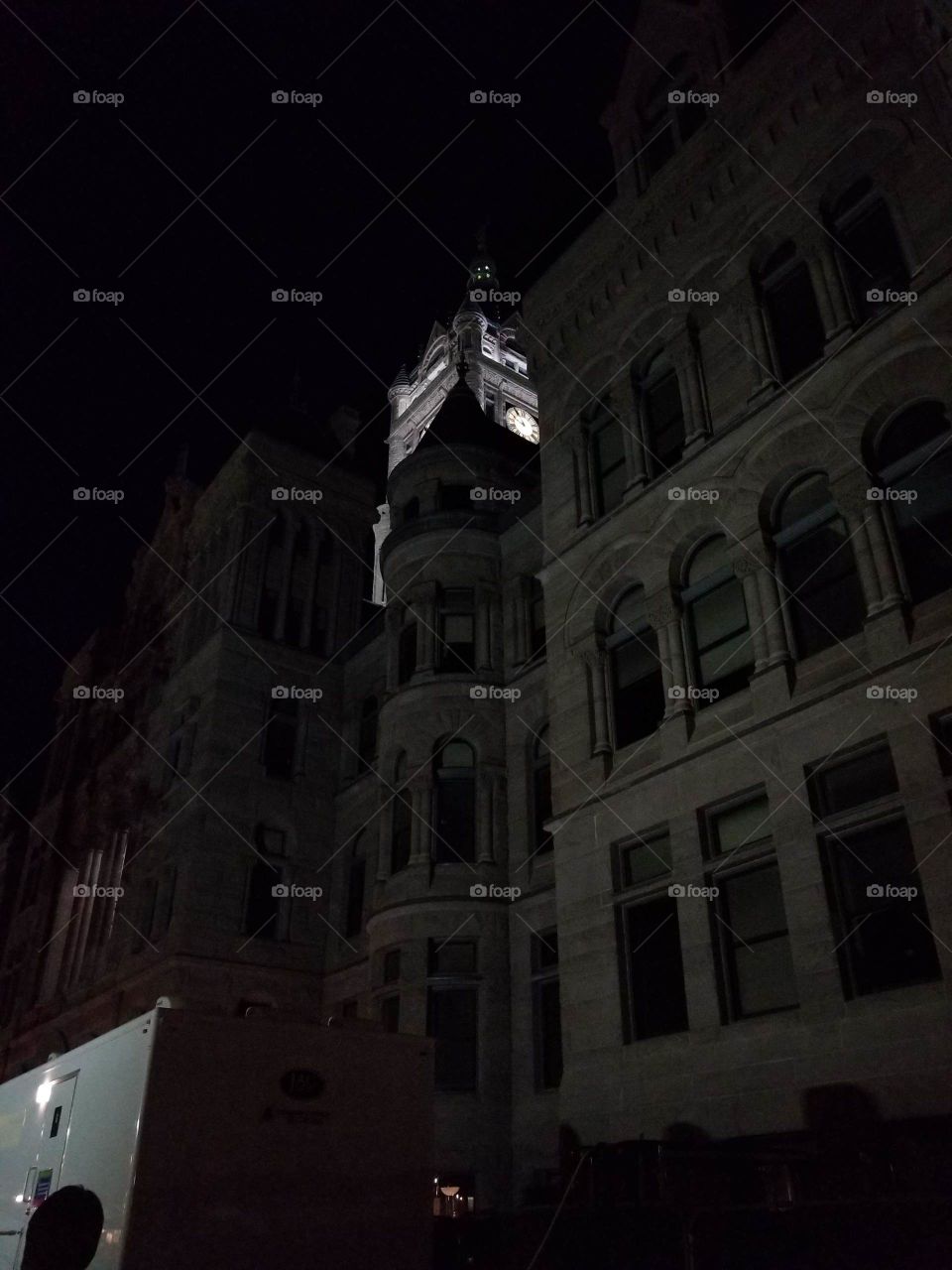 clock tower at night