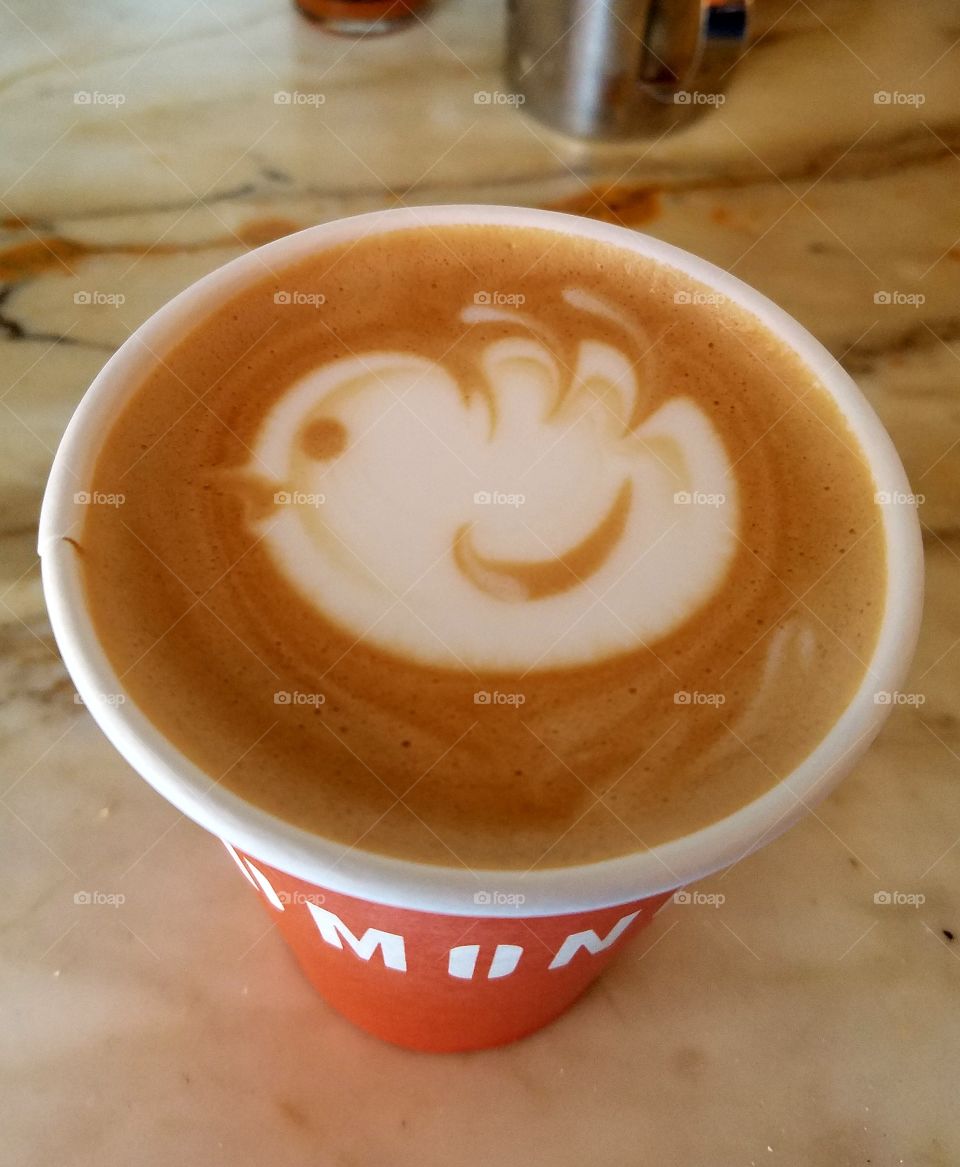 Bird latte art