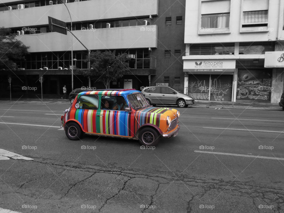 colored car