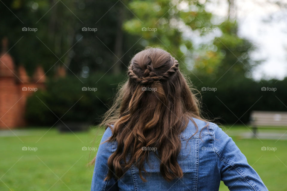 Girl with beautifully braided hair