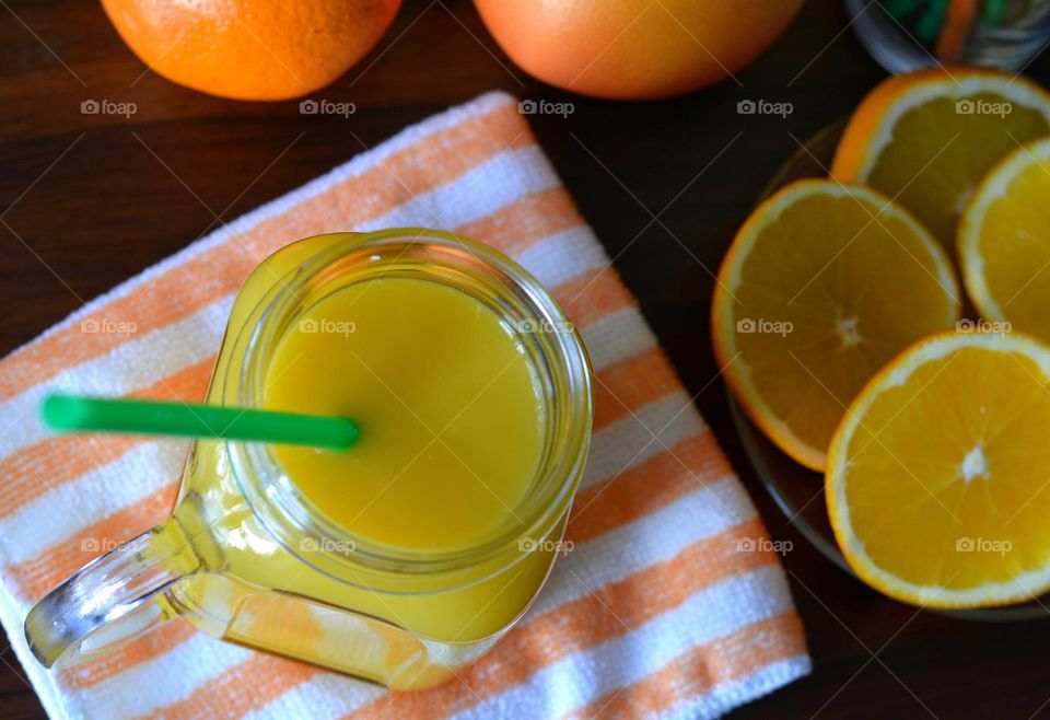 orange 🍊 juse fruit top view healthy living