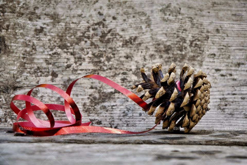 Pine cone ornament. Handmade Christmas ornament made from a pine cone