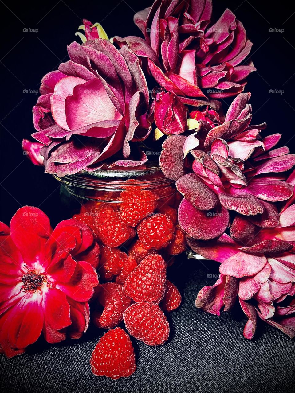 Raspberries and Roses