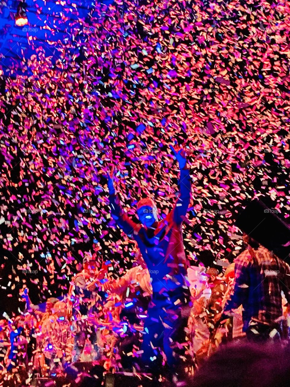 Super fun and colorful confetti concert picture 