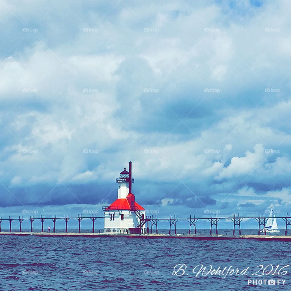 Lighthouse on Lake Michigan at Saint Joseph