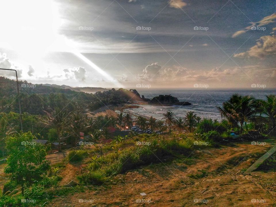 Morning sun on the Indonesian beach