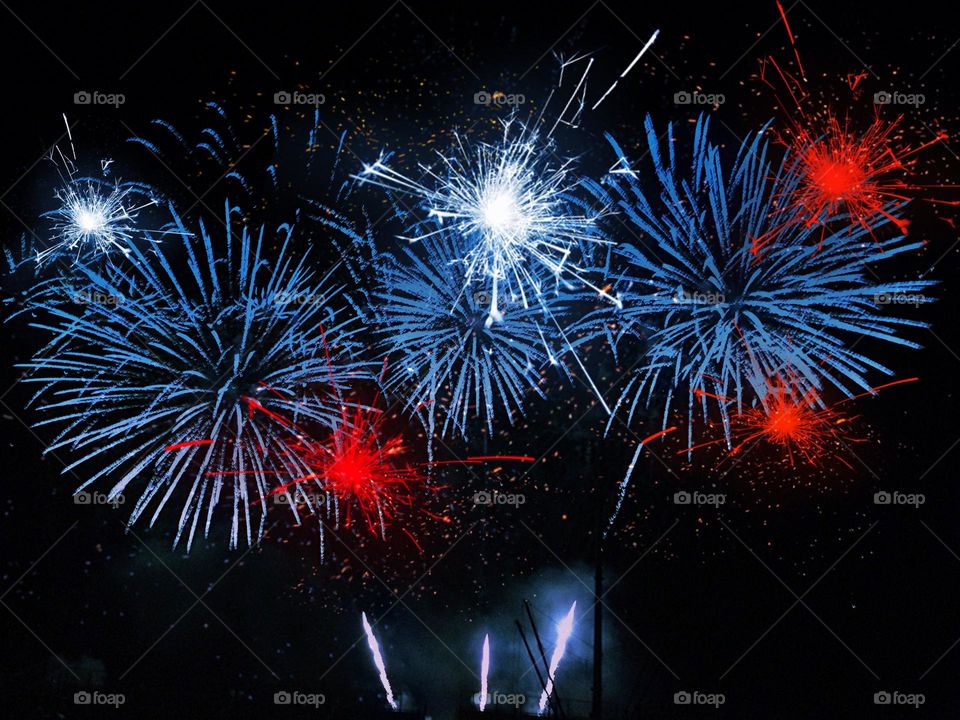 Fireworks-RED WHITE and BLUE.