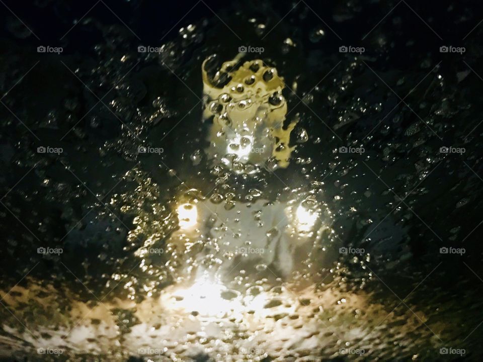 The view thru my iced over windshield this morning. 