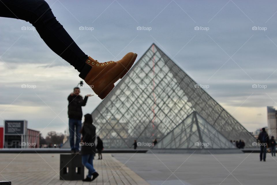 The louvre under my foot,Paris
