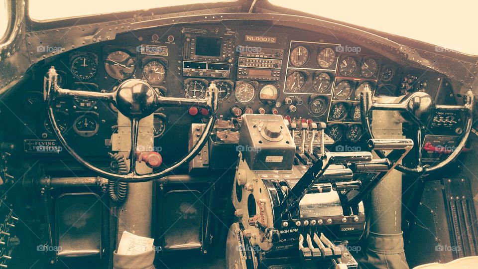 Cockpit of B-17. This bomber still fly's. An amazing piece of history.