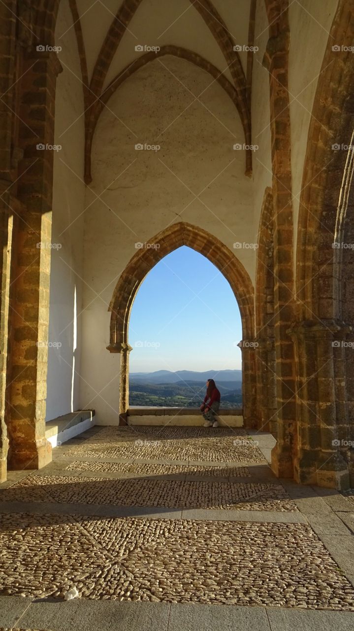 Looking the mountain fron the ancient atrium