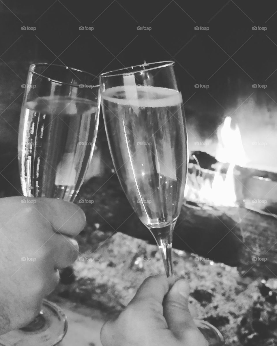 fireside champagne