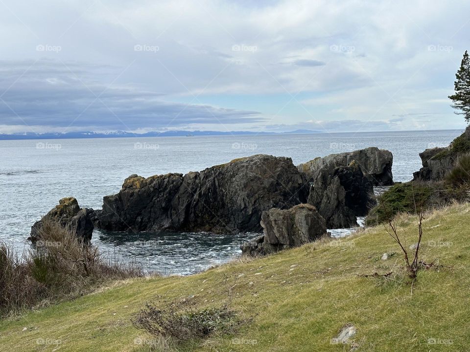 Big rocks in the ocean