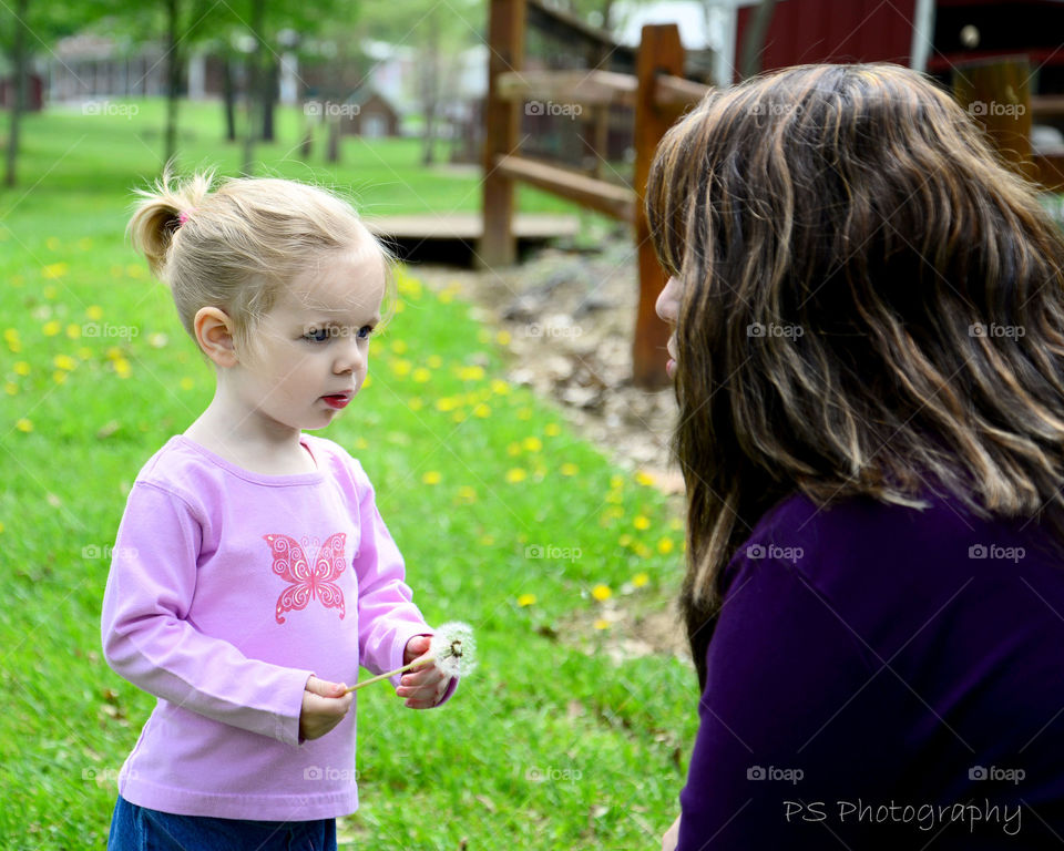 mommy and daughter. mother and daughter in park