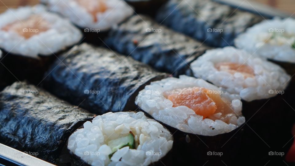 Close-up of sushi food