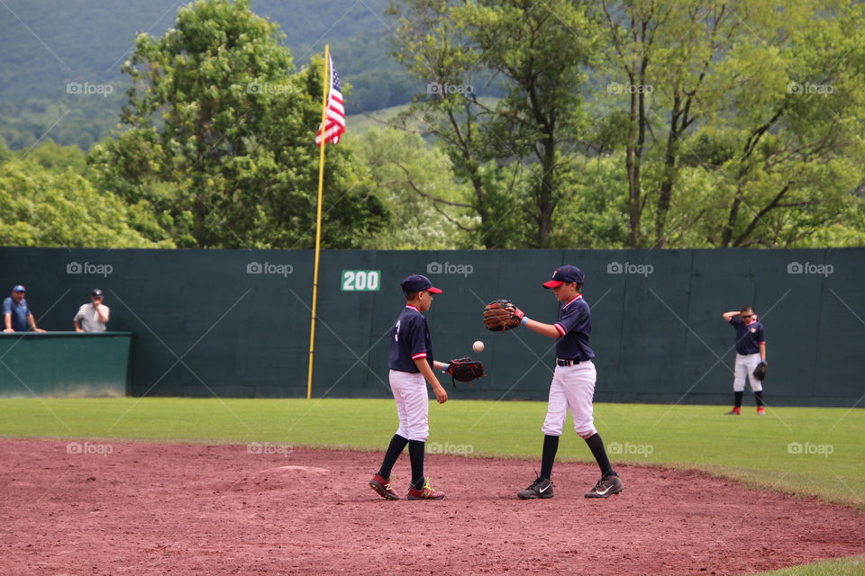 Boy playing baseball