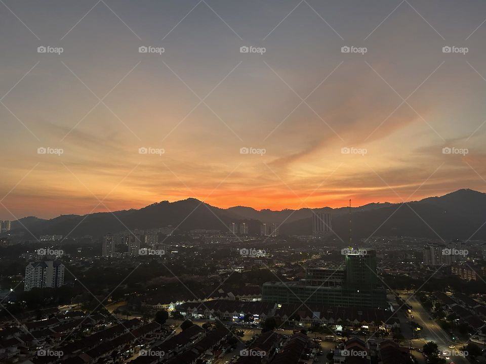 Evening sky,sunset in Penang Island