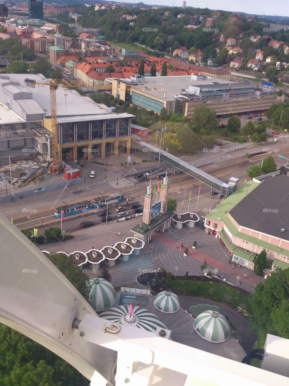 Liseberg entré seen from above on a ferris wheel in liseberg Gothenburg