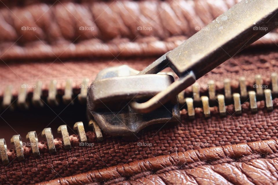 Close-up of zipper