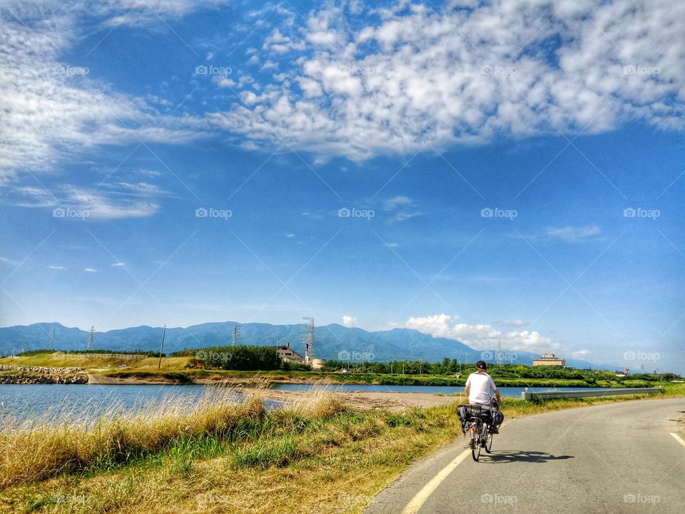 travel with bicycle around Sado island, Japan