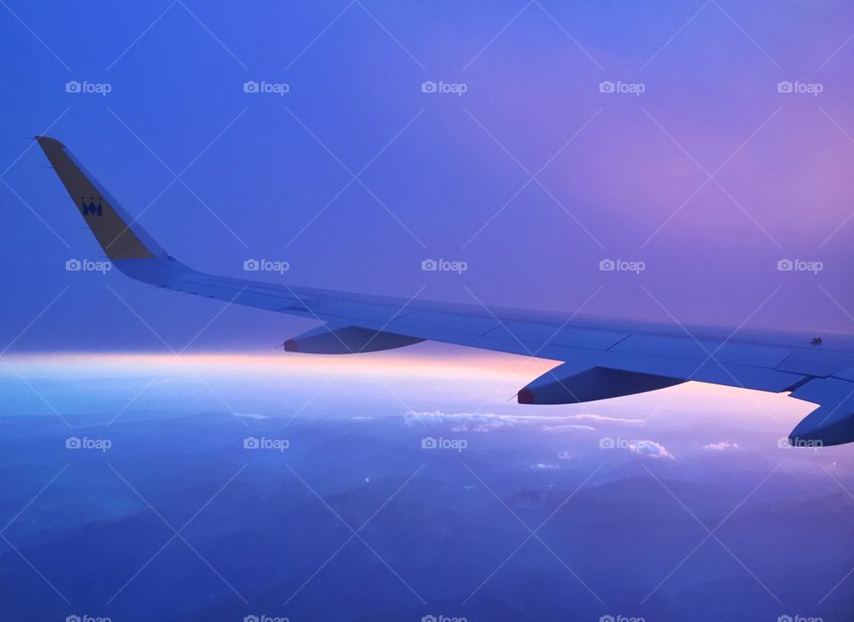 Flying high at sunset