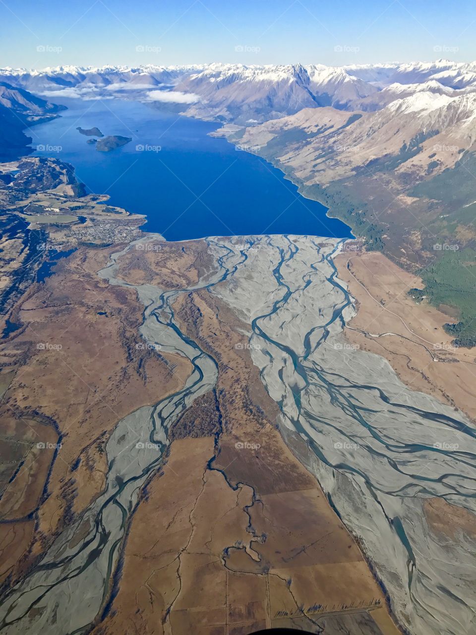 High above the northern end of Lake Wakatipu, Glenorchy New Zealand 