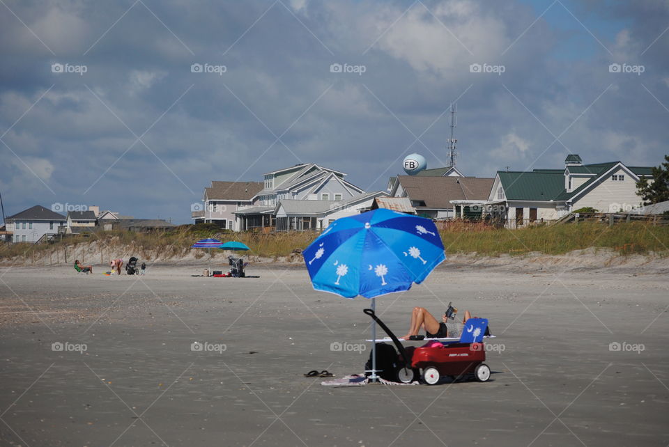 South Carolina Palmetto Emblem on Beach Umbrella