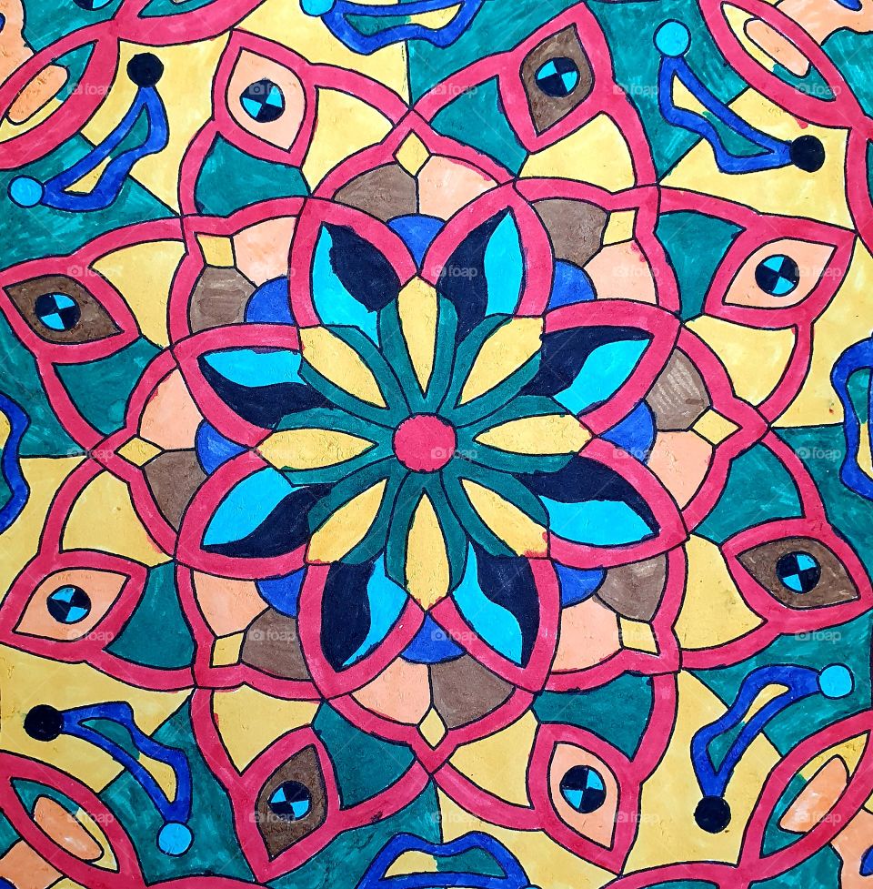 deco time mandala various colors