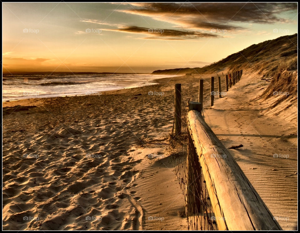 beach fence sunset relax by idon