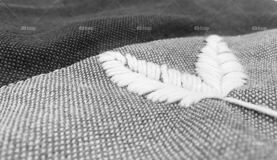 Knitting on the pillow, handcraft work