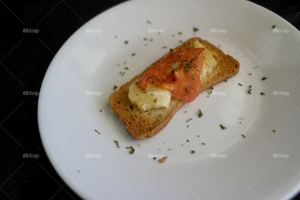 Tomato and Brie on toast 