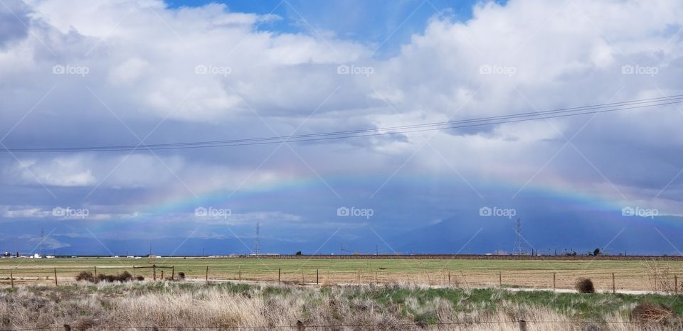rainbow sky,  countryside