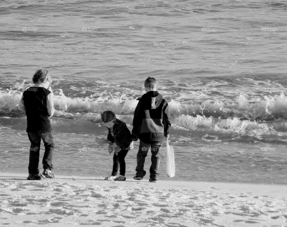 Beach B&W . B&W fun spring day