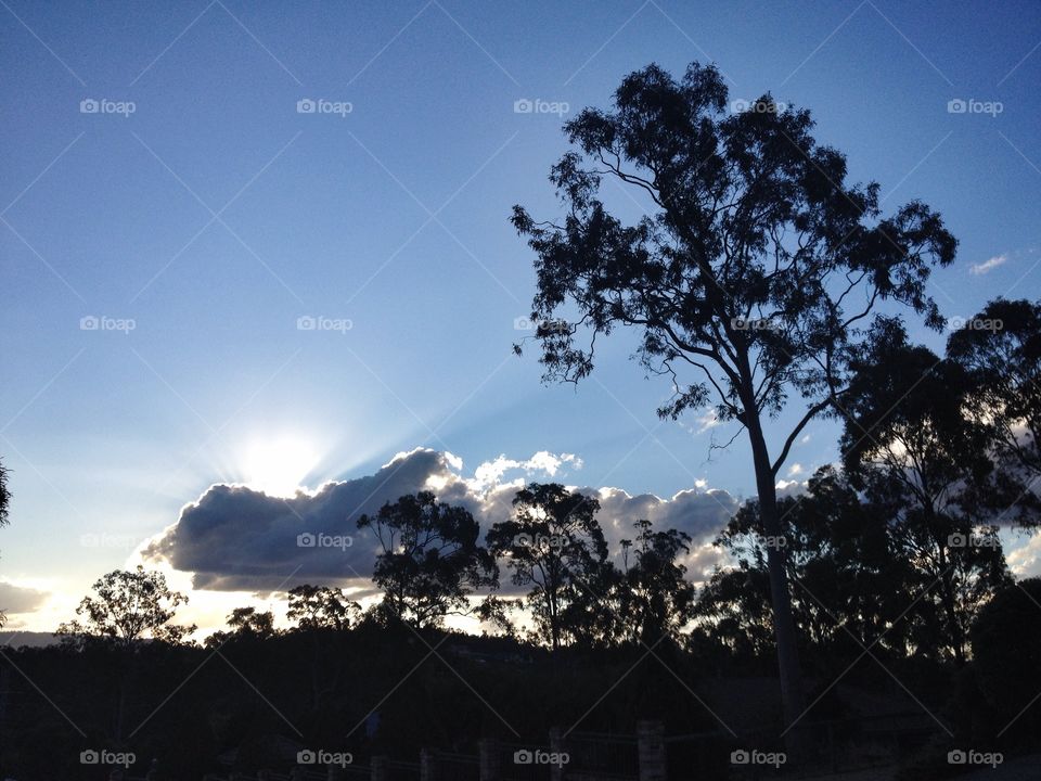 Sunset through the clouds 