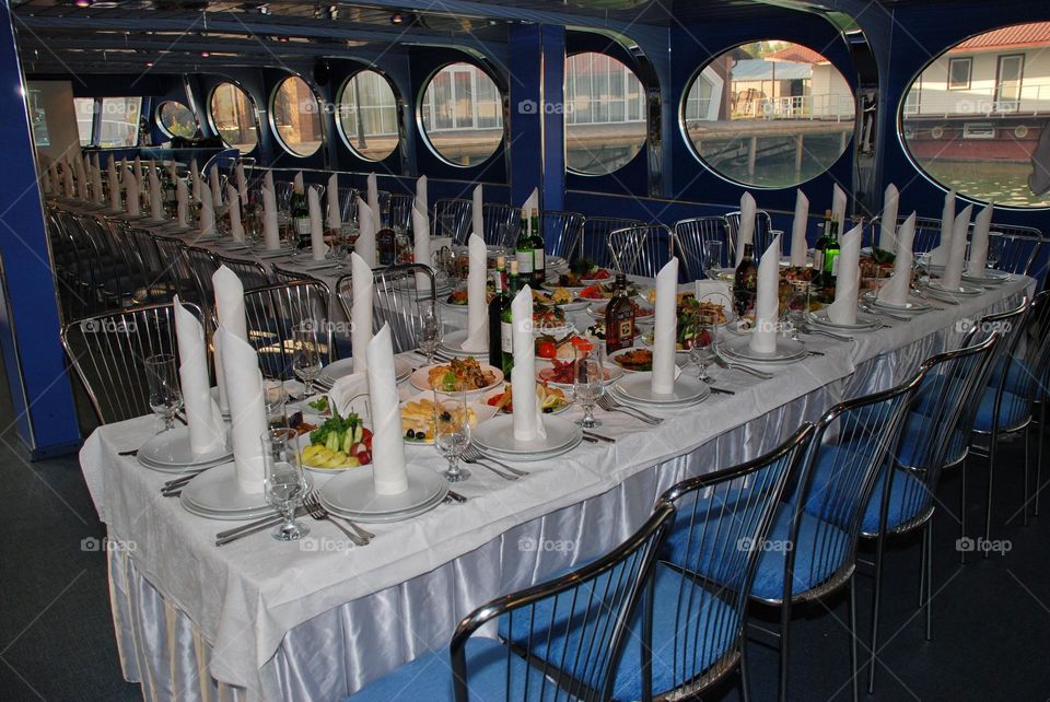 Festive evening on the boat.