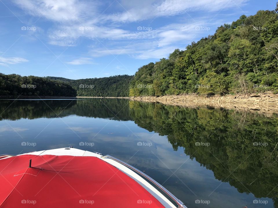 Water like glass out Lake Cumberland 