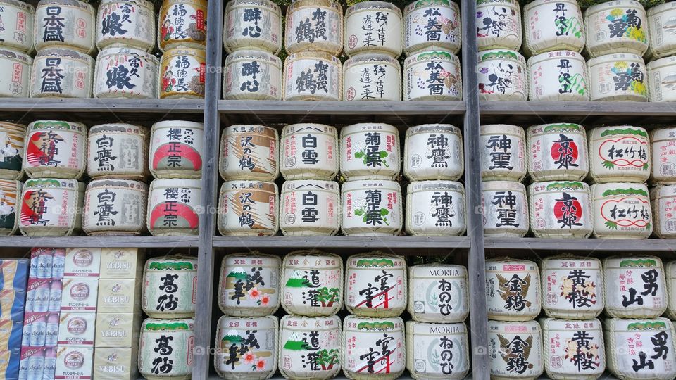 Japanese Sake Barrels