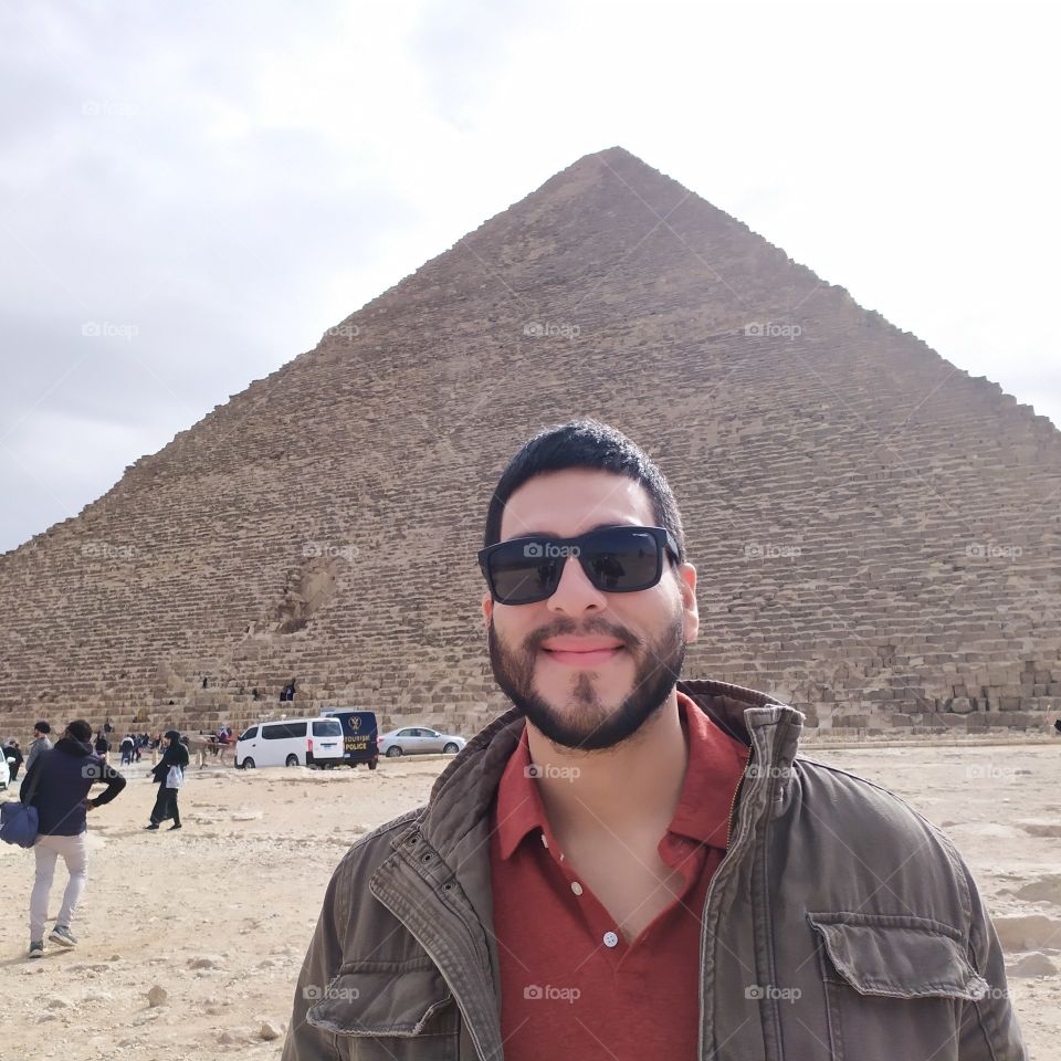 lovely photo with background panorama view pyramids with natural color with brighter.