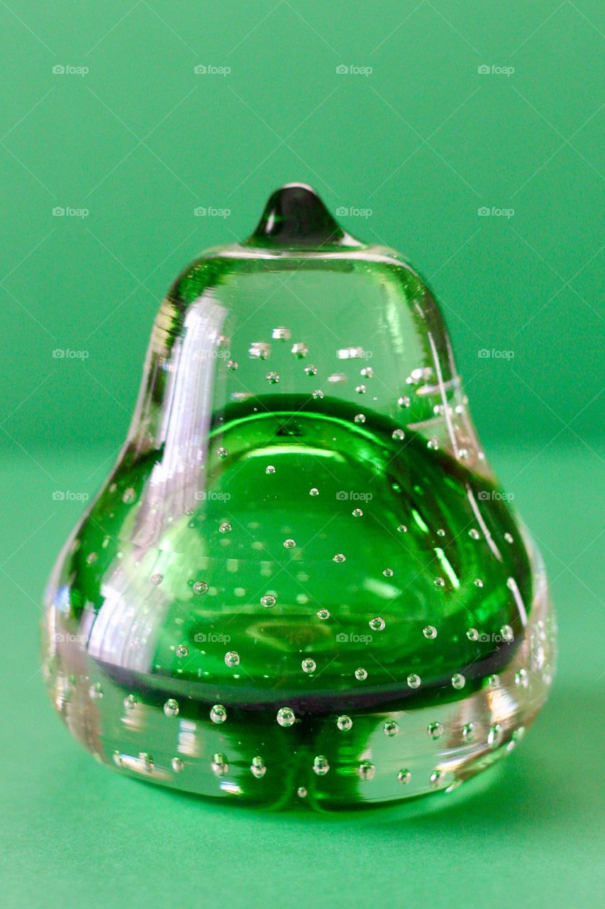 Green Color Story - antique glass bell paperweight