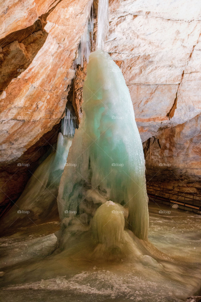 Ice stalagmite